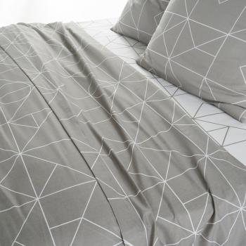 Reines Baumwollbettlaken Vidmey von So'home, grau, 270 x 290 cm
