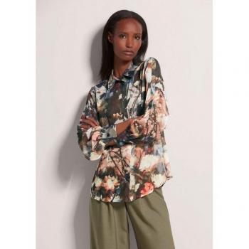 MADELEINE Bluse mit kreativem Print in Schwarz und Gelb