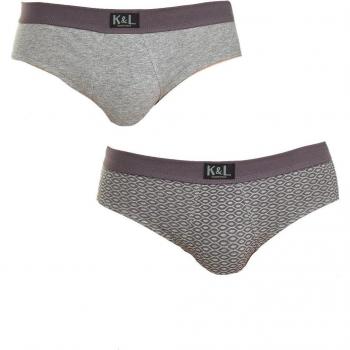 Set di 2 Slip Basic Uomo Grigio KLS2