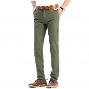 Pantalons Casual Homme, 100% Coton, Slim Fit, Pantalon de Style Chino, Vert Clair, 36 (Ceinture 98CM, Hanche 117CM)