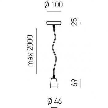 Lampada a Sospensione Stile Industrial con Supporto in Metallo Rame, Tessuto Marrone, Attacco E27
