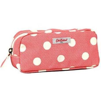 Cath Kidston Red Pencil Holder with Oilcloth Fabric and Button Detail