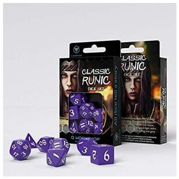 Q-Workshop SCLR2B Classic Runic Purple & White Dice Set