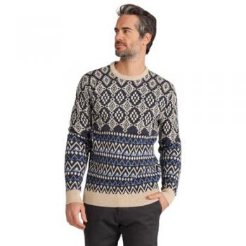 Bendorff Jersey de Manga Larga Jacquard Azul para Hombre