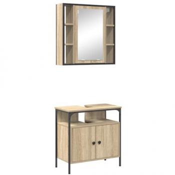 Sonoma Oak 2-Cabinet Bathroom Organizer, Engineered Wood (Vidaxl)