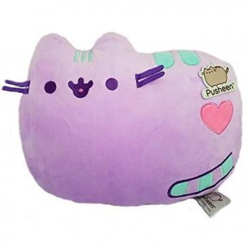 Polyester Lila Kissen mit Pusheen-Motiv – Grau – 9 × 35 × 27 cm