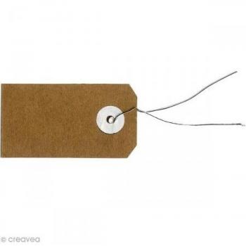 Fili Etichette Kraft 5,5×3 cm con Filo Metallico – Set 50