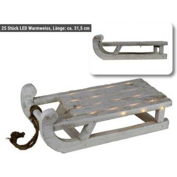Timer-gesteuerter Holzschlitten mit LED-Beleuchtung
