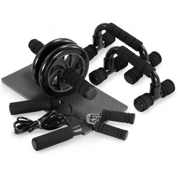TallaNúcleo TotalFit: Rodillo Abdominal + Barra de Empuje + Cuerda