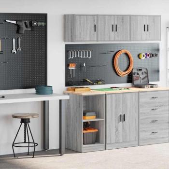 Sistemino di Stoccaggio Garage 2 unità Grigio Sonoma