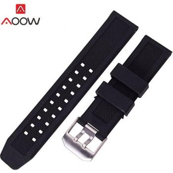 Correa de goma negra para reloj Luminox, 23mm, resistente al agua