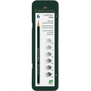 Lápices Castell 9000 Faber-Castell, 6 unidades