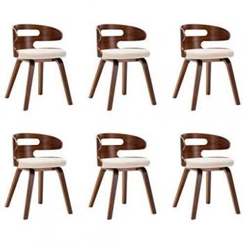 Bent Wood Dining Chairs Set of 6 Cream