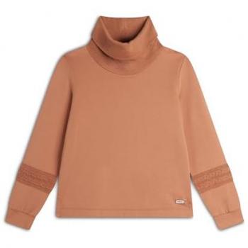 Collo Alto a Coste Felpa Freddy con Inserti Tricot in Trecce