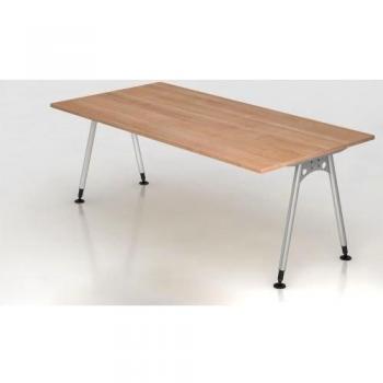 A-Fuß Schreibtisch 200x100cm Nussbaum
