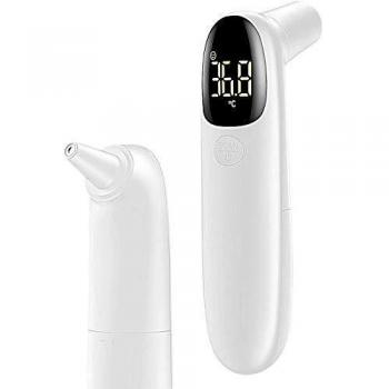 Stirn‑Infrarot Thermometer Rousig – Digitales Fieberthermometer mit Alarm und LCD (Batterien enthalten) – Schwarz