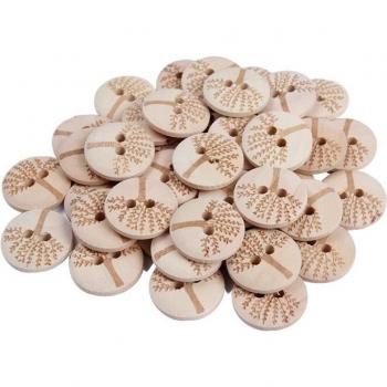 Set de Botones Naturales 15mm: Recortes y Decoración para Niños