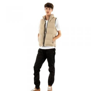 Project X Paris Men’s Beige Quilted Jacket, No‑Sleeve, Medium