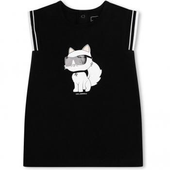 Karl Lagerfeld Kids Kleid mit Frontillustration Z30118 M Schwarz