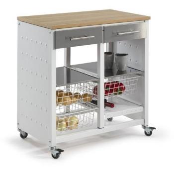 Carrello mobile BERGEN in legno chiaro
