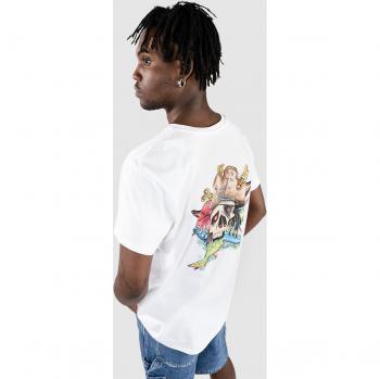 Camiseta Blue Tomato Pirata con Diseño Láser Blanca