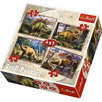 Trefl 4-In-1 Dinosaurs Puzzle Multi-Color
