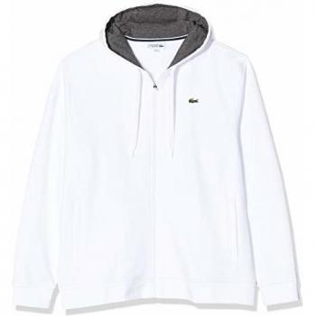 Lacoste Sport SH7609 Sweat-Shirt Blanc/Bitume Chiné Ah0