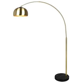 Lampadaire Trio – Arc moderne, finition laiton mat, 1xe27 max 60 W