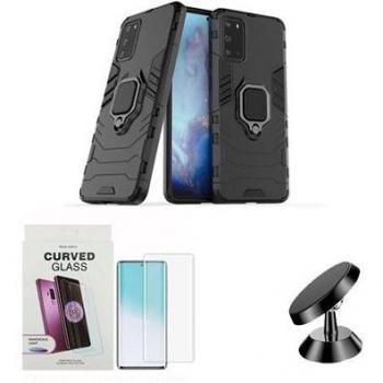 Capa de Vidrio Ultra Violeta Curvo con Funda 3x1 y Soporte Magnético