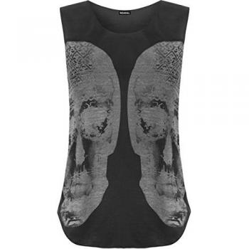 Top Nadar Escote U Calavera Negra