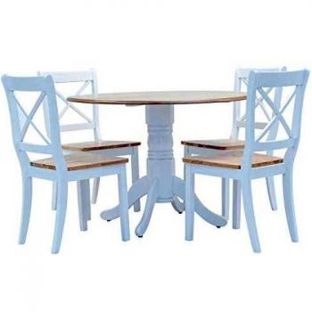 VidaXL Salon de jardin 5 pcs Bois d'Hévéa Blanc et Marron