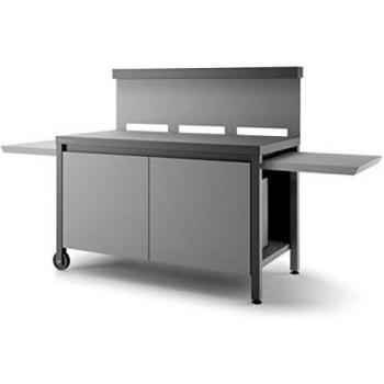 Forge Adour Universeller Rolltisch für Plancha in mattem Schwarz und Hellgrau