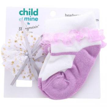 2 Piece Baby Accessories Set: Cotton Socks and Hairbands