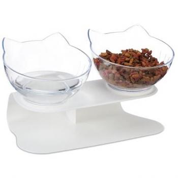 Set Relaxdays Comederos Dobles Gatos 16x27,5 cm