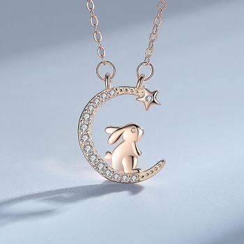 Collar Cadena Conejo Brillante