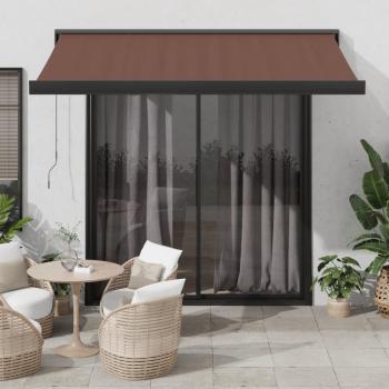 Vidaxl Auvent Manuel Rétractable Marron 300 × 250 cm