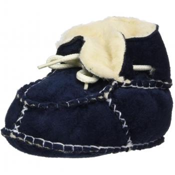 Zapatos de bebé Playshoes de lana de oveja azul oscuro