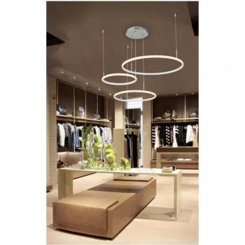 Lampadario LED a Sospensione con 3 Anelli 52W Luce Regolabile 6500K 4000K 3000K