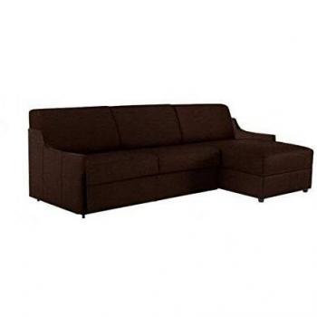 Canapé d’angle Luna Express 140×197 cm – style italien spirit – finition tweed chocolat