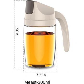 Anti-Leak Glass Oil Bottle with Automatic Cover