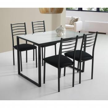 Set Completo Noa: Mesa y Sillas en Cristal