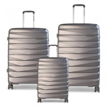 Infinity Grey Shield 8-Wheel Luggage Duo