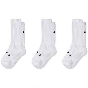 Asics Men's Sports Crew Socks 3 Pair Set in White, Size: 43