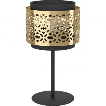 Lampeggio vintage Sandbach: lampada da tavolo E27 nera ottone
