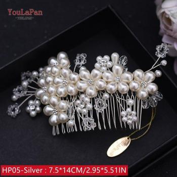 TOPQUEEN HP303 Bridal Sparkle Tiara – Strass‑Silber Clip für Brauthaare