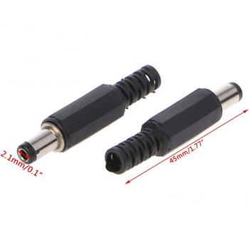 Enchufe Macho Negro DC para Soldadura – 5,5 × 2,1 mm – Pack 10