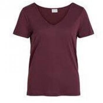 Camiseta de Mujer Vila Vinoel S/s V-Neck, Color Rojo