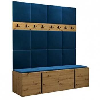 Set arredo corridoio Hartford 268 – 186×168×46 cm, laminato truciolare arazzo, montaggio a parete