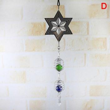 Hanging 3D Metal Wind Spinner Chime with Spiral Tail