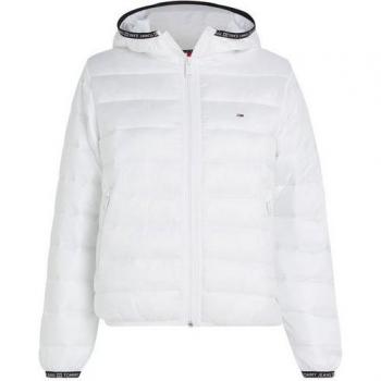 Winter Tommy Hilfiger XL White Hooded Jacket – Embroidered Zipper